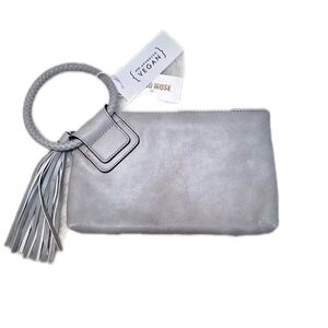 NWT Gray Vegan Leather Clutch